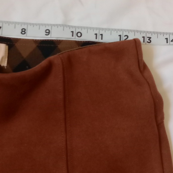 Anthropologie Brown Faux Suede Ankle Zip Leggings | Size 26 - Picture 4 of 11